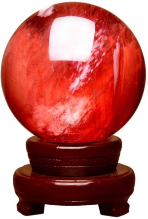 01-Bola de Cristal Rojo Meditación - 40cm