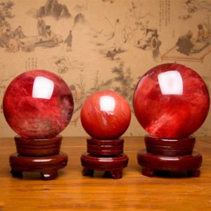 05-Bola de Cristal Rojo Meditación - 40cm