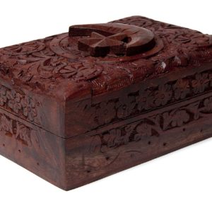 Caja para tarot Estrella y Luna de madera