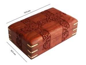 05-Caja para tarot con flores y esquinas de latón