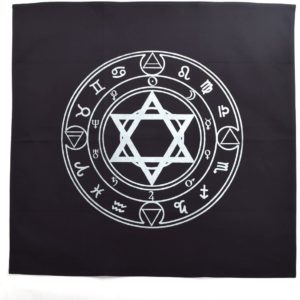 Mantel para tarot con horóscopos - Negro