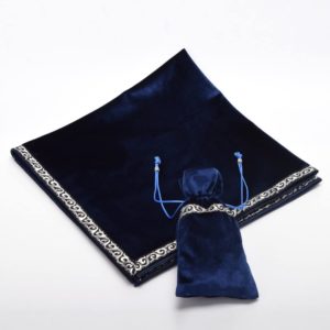 06-Mantel y bolsita para tarot - Azul