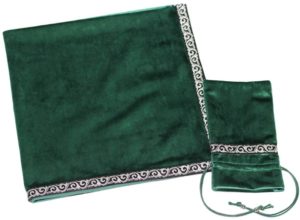 01-Mantel y bolsita para tarot - Verde
