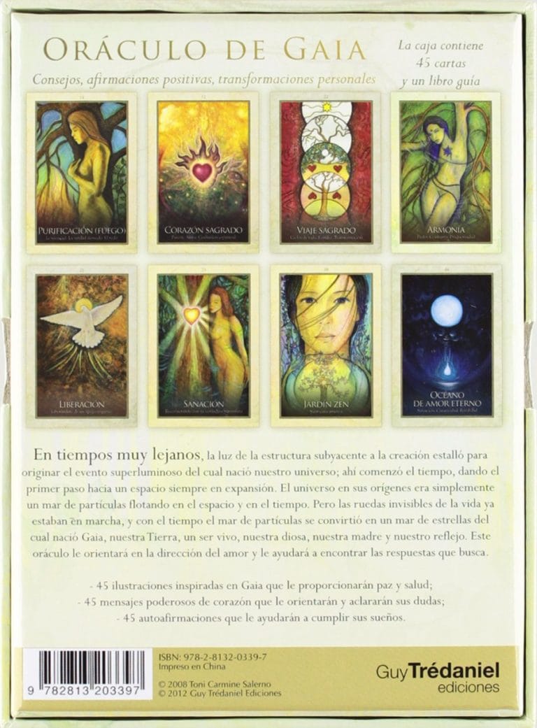 Las Cartas Del Oráculo De Gaia - Tarot Y Juego De Adivinación, Incluye Bolsa De Terciopelo Y Guía PDF, 45 Cartas En Inglés