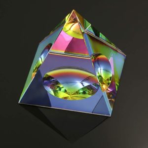 05-Pirámide Cristal iridiscente 8cm