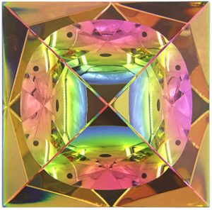 09-Pirámide Cristal iridiscente 6cm