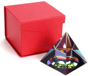 08-Pirámide Cristal iridiscente 8cm