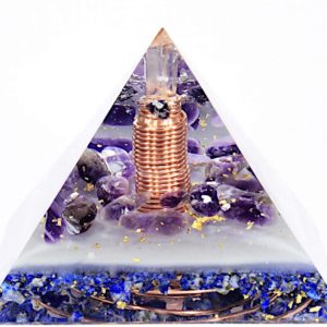 Pirámide Cuarzo, Amatista, Lapislazuli, Moldavita, Iolita