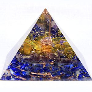 Pirámide Cuarzo Citrino, Amatista, Lapislazuli