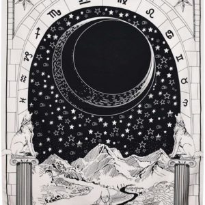 Tapiz Tarot Blanco La Luna XVIII