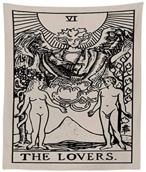 01-Tapiz Tarot Blanco  Los Amantes VI